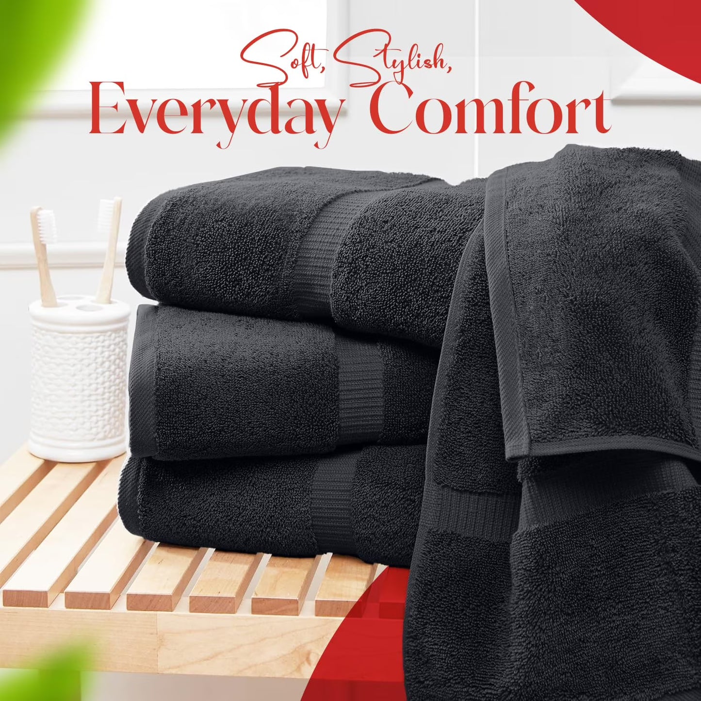 RIVERSIDE Cotton Bath Towels Set of 4