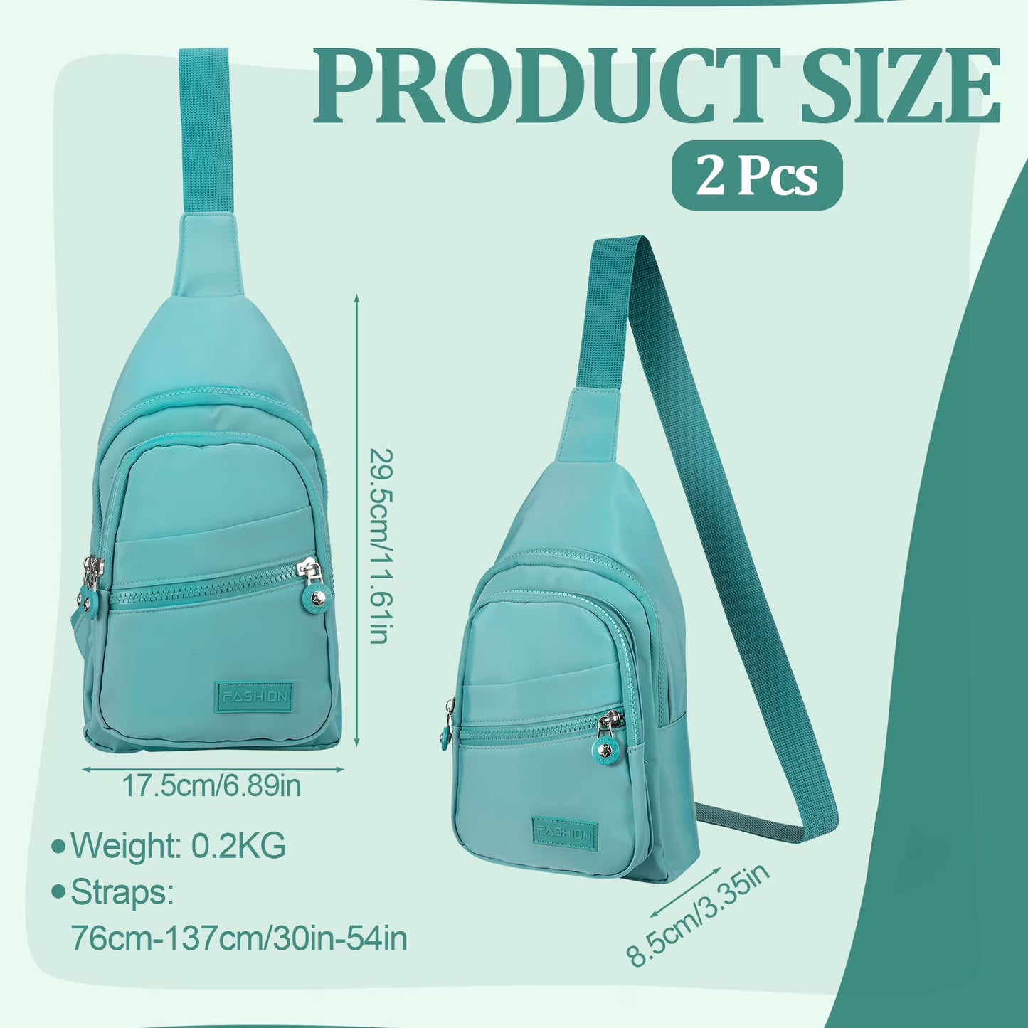 Bocaoying Crossbody Sling Bag 2 Pack