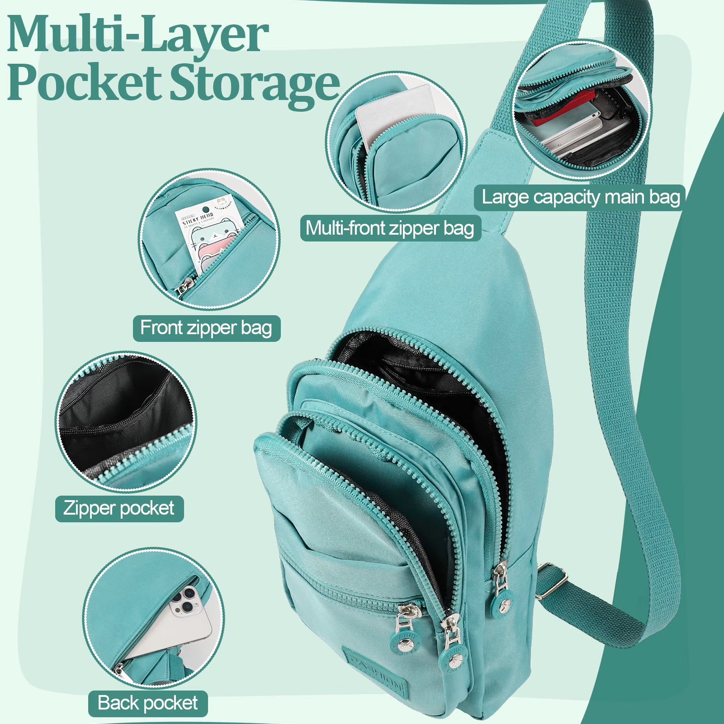 Bocaoying Crossbody Sling Bag 2 Pack