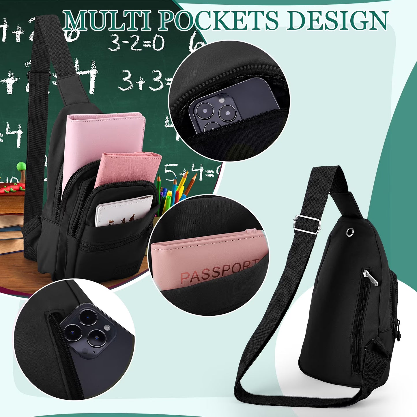 Bocaoying Crossbody Sling Bag 2 Pack