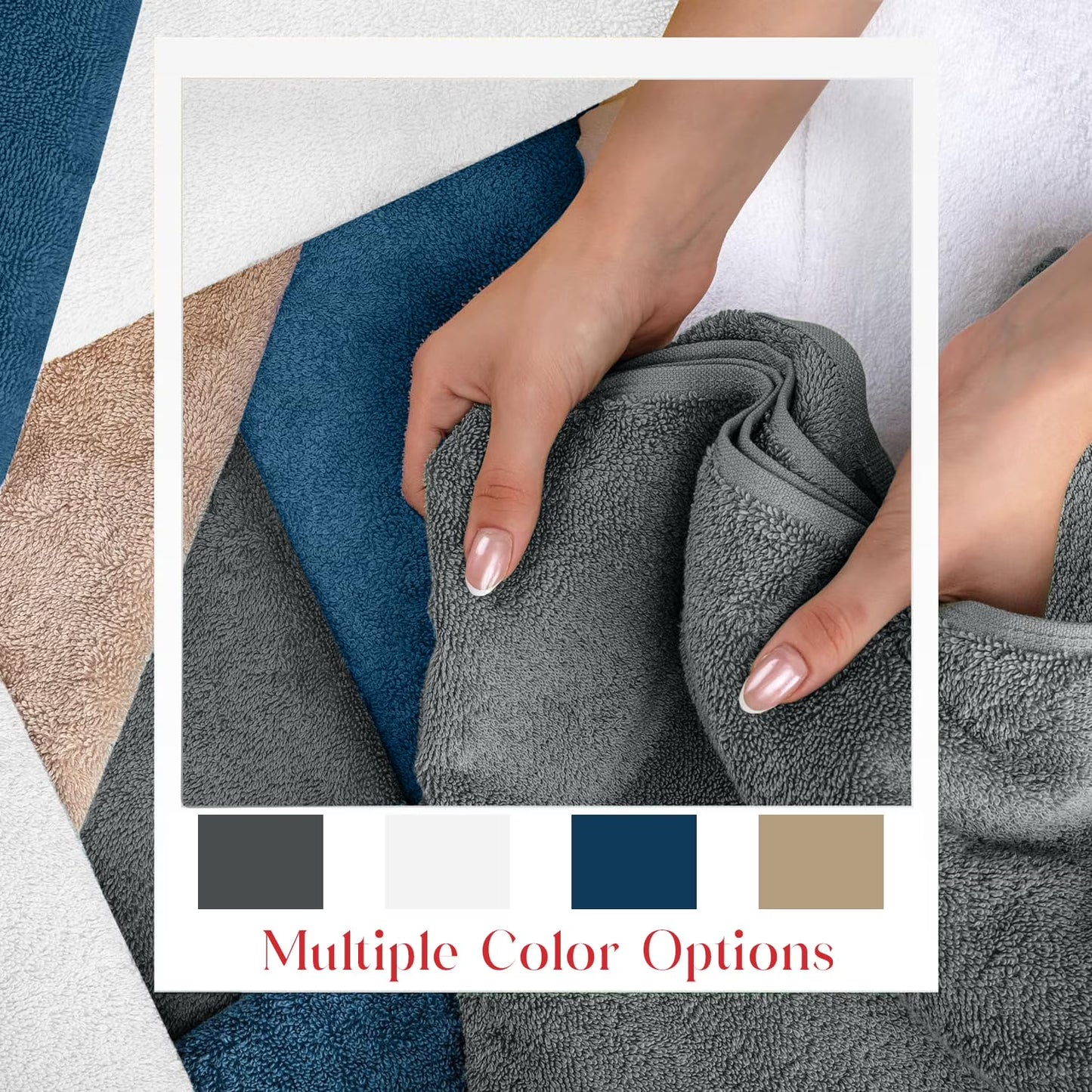 RIVERSIDE Cotton Bath Towels Set of 4