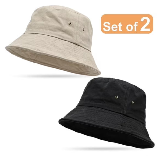 2 Pack Cotton Foldable Bucket Hat