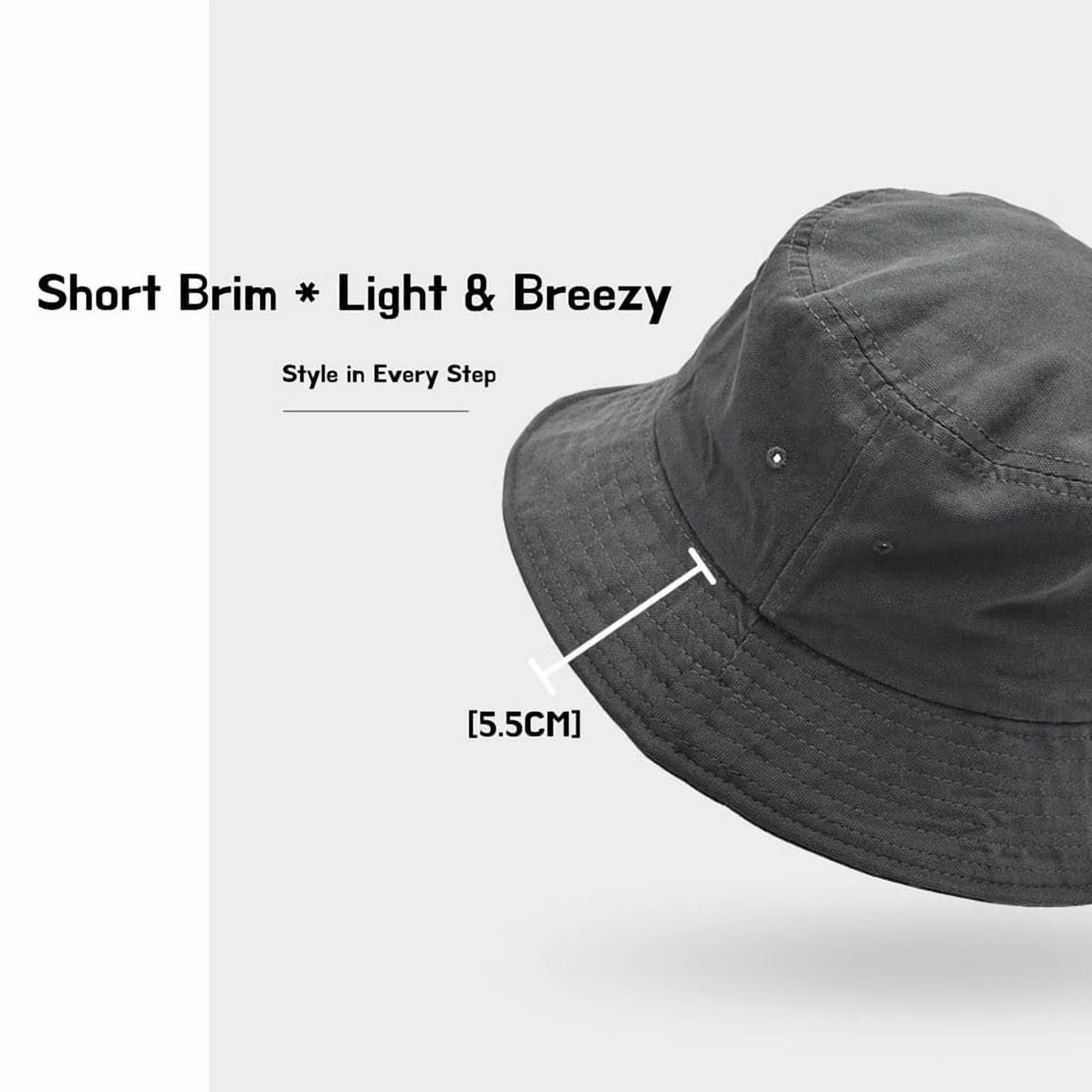 2 Pack Cotton Foldable Bucket Hat