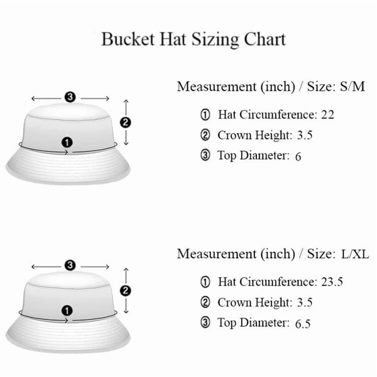 2 Pack Cotton Foldable Bucket Hat