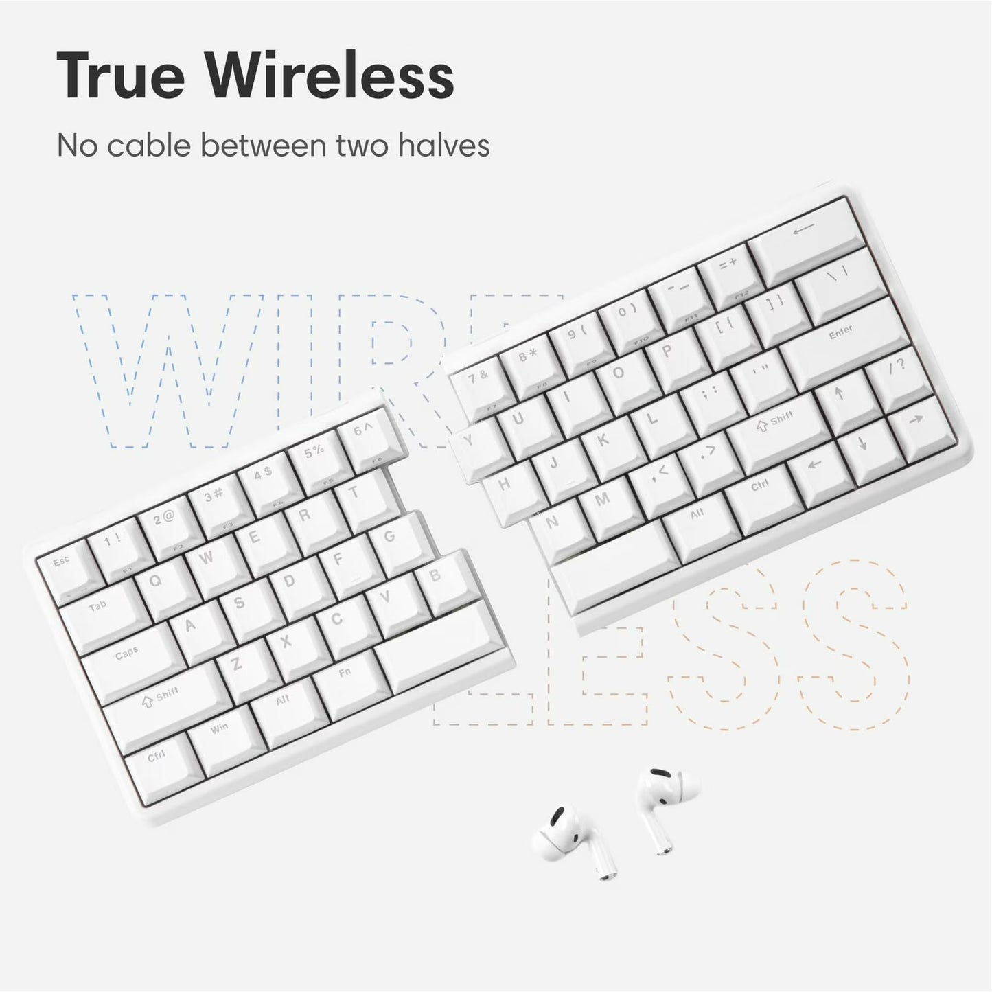 Wireless Ergonomic Split Mechanical Keyboard