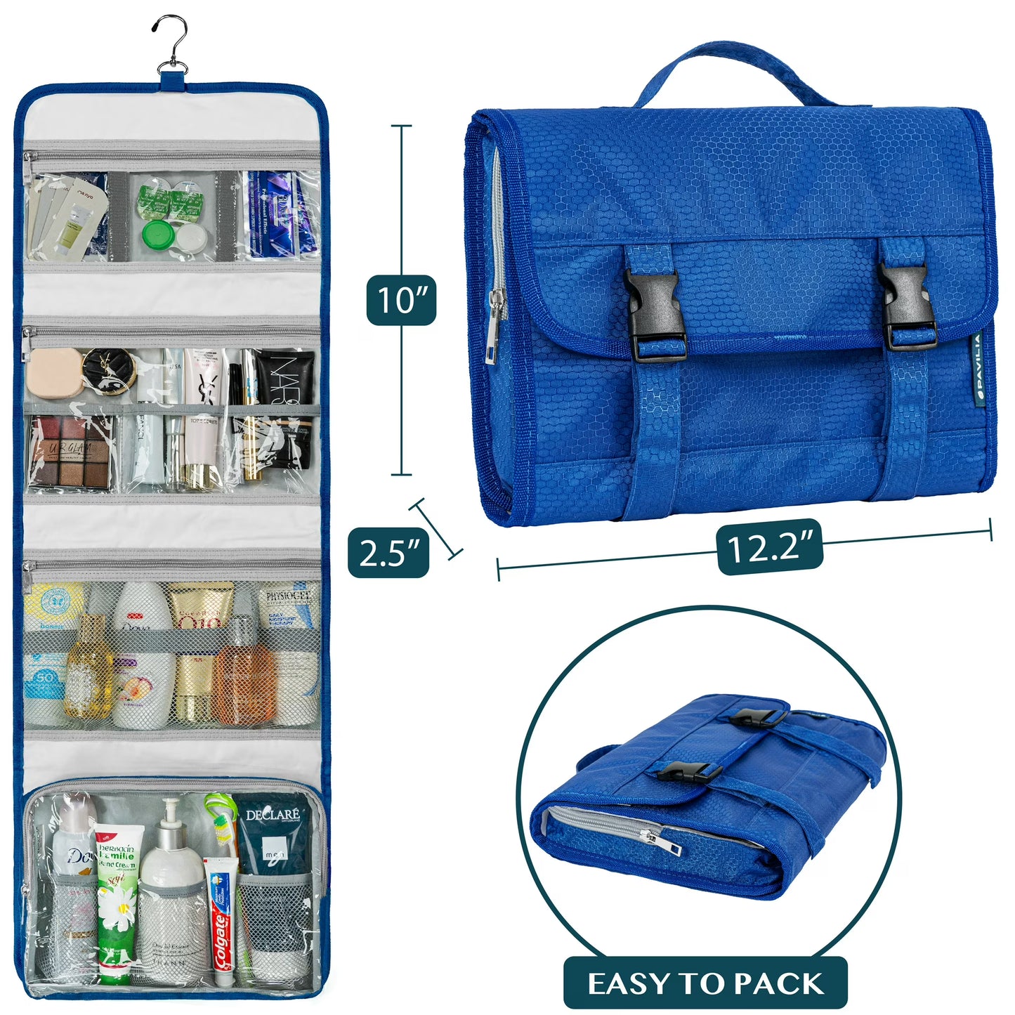 PAVILIA Travel Hanging Toiletry Bag