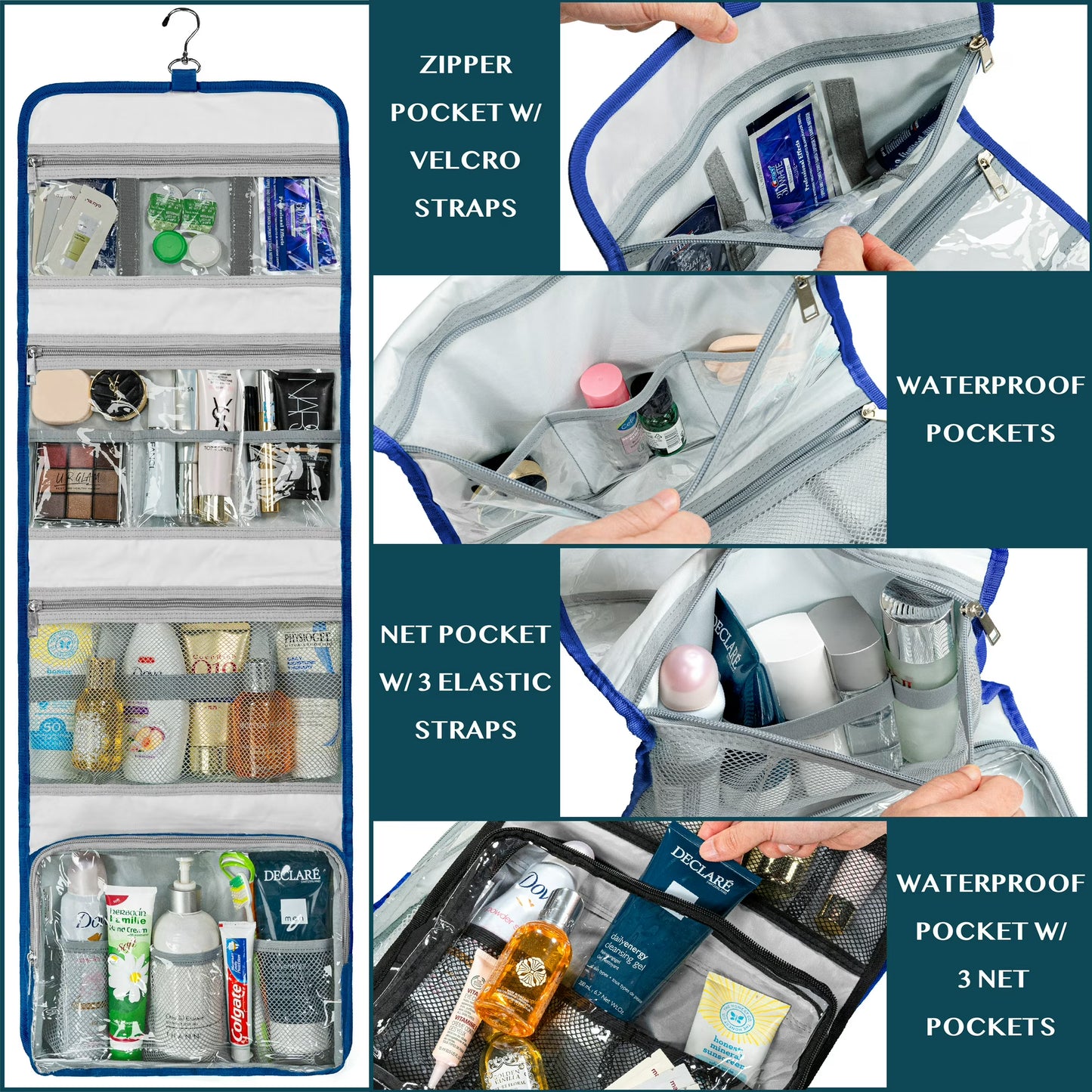 PAVILIA Travel Hanging Toiletry Bag