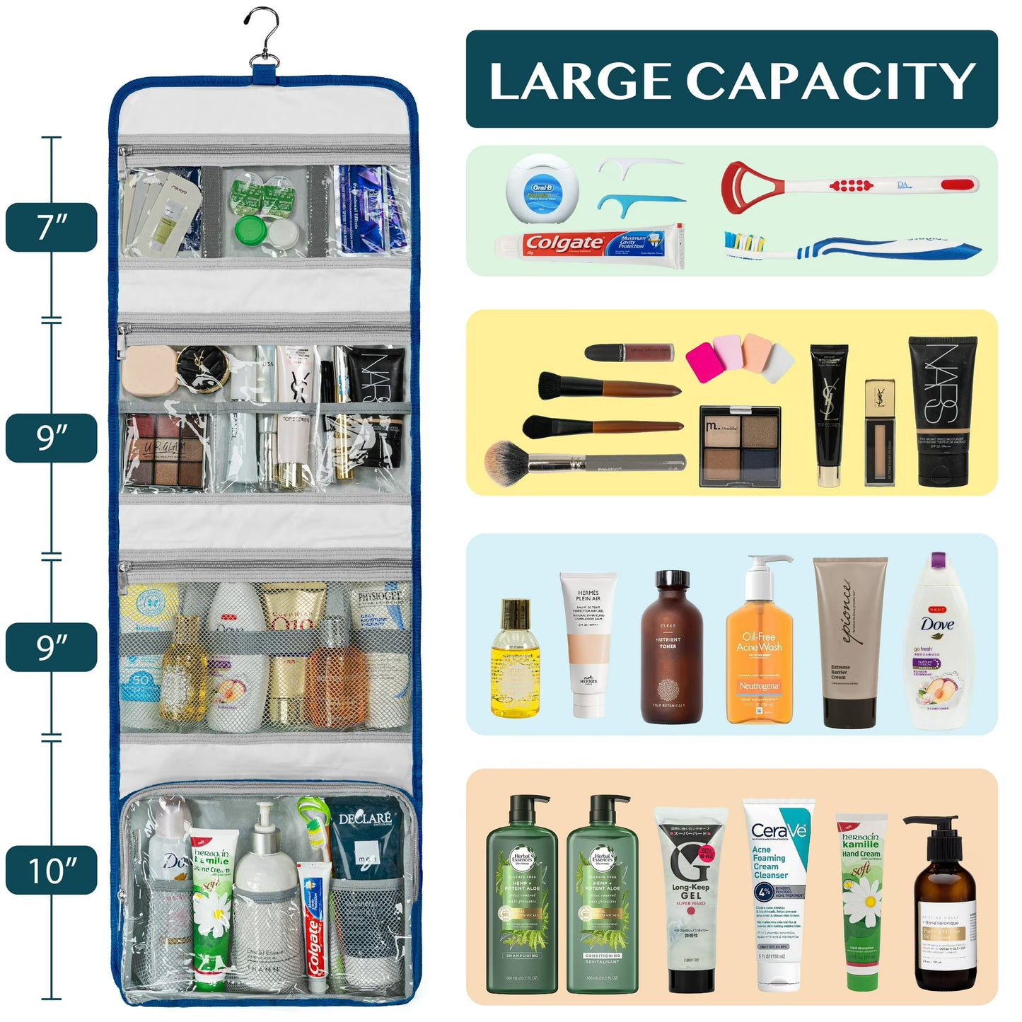 PAVILIA Travel Hanging Toiletry Bag