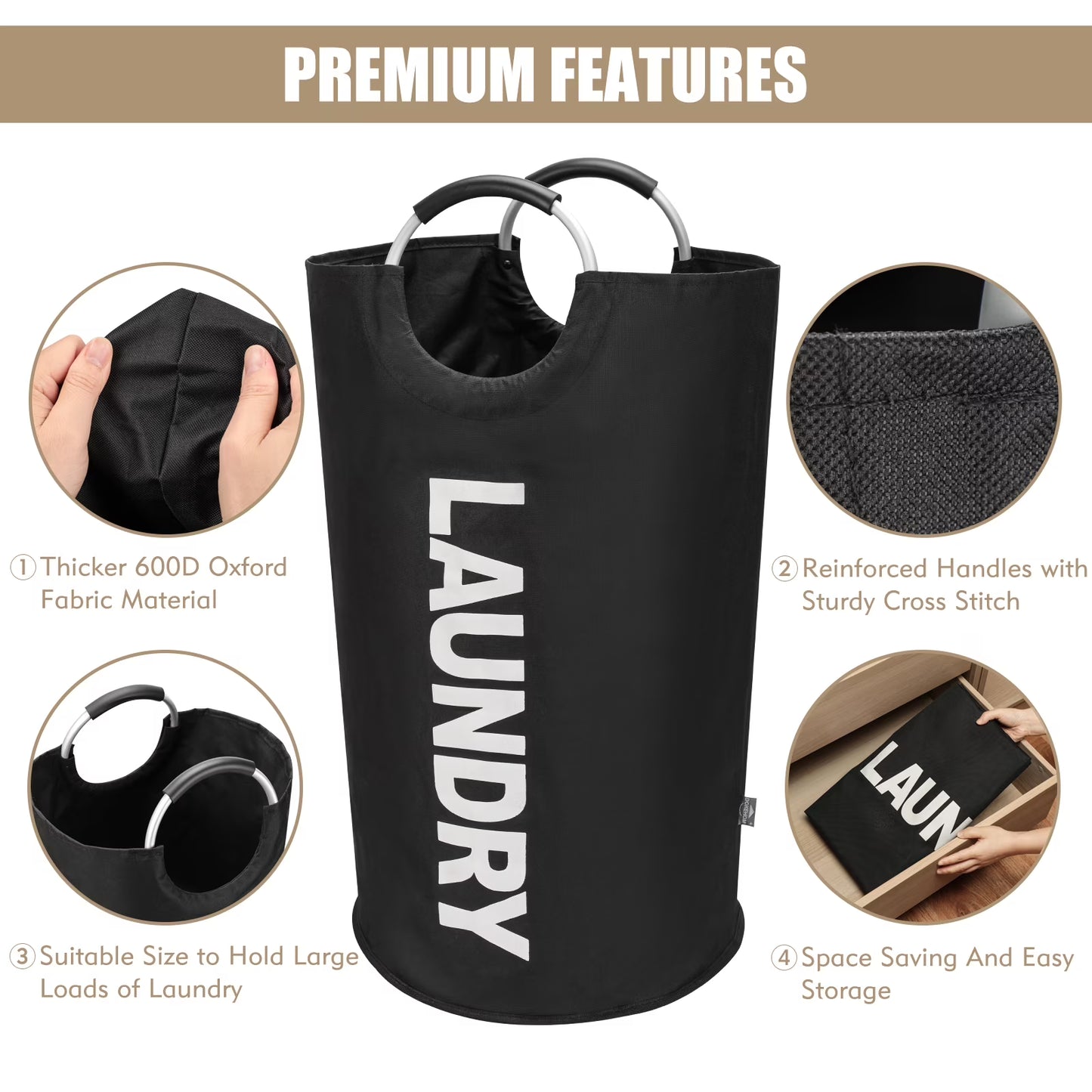 DOKEHOM 90L Collapsible Laundry Basket